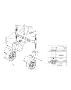 Front Caster Assembly Diagram and Parts List for M60-KH (53BH8CT6050-27HP-OHV)(2009 & Before) Cub Cadet Lawn Tractor